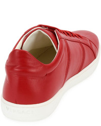 Versace Medusa Leather Low Top Sneakers Red