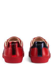 Gucci New Ace Embroidered Low Top Sneakers