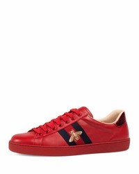 Gucci New Ace Embroidered Low Top Sneakers
