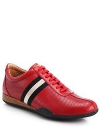 Bally Perforated Leather Lace Up Sneakers