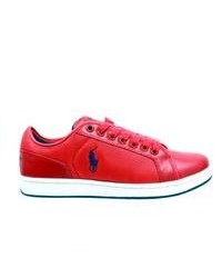 Ralph Lauren Trevose Red Low Top Sneakers