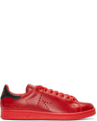Raf Simons Red Adidas Edition Stan Smith Sneakers