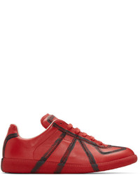 Maison Margiela Red And Black Painted Lines Replica Sneakers