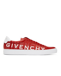 Givenchy Red And White Urban Knot Shift Logo Sneakers