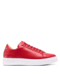 Philipp Plein Red Leather Sneakers