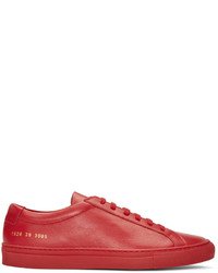 Common Projects Red Original Achilles Low Sneakers
