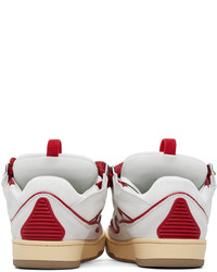 Lanvin White Red Curb Sneakers