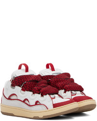 Lanvin White Red Curb Sneakers