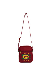 Gucci Red Vintage Logo Messenger Bag