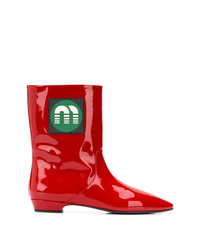 Miu Miu Mid Calf Logo Boots