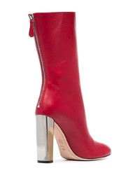 Alexander McQueen Red Sculpted Heel 105 Leather Boots