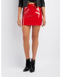 Charlotte Russe Faux Patent Leather Mini Skirt