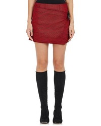 Helmut Lang Houndstooth Wool Blend Miniskirt