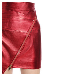 Alexandre Vauthier Metallic Nappa Leather Mini Skirt