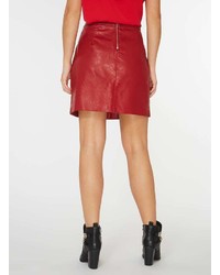 Dorothy Perkins Red Faux Leather Mini Skirt