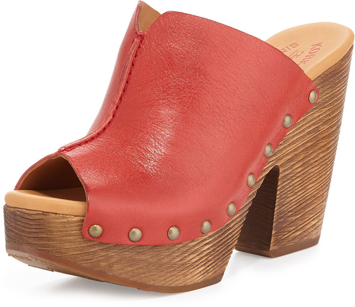 Kork-Ease Deanna Open Toe Clog Red. open toed clogs. 