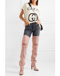 Gucci Lisa Med Logo Jacquard Over The Knee Boots