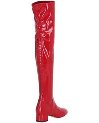Valentino 40mm Faux Patent Over The Knee Boots