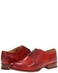 Red Leather Oxford Shoes