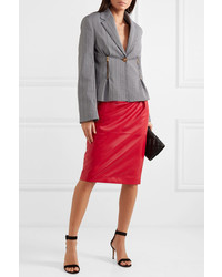 Versace Zip Detailed Leather Skirt
