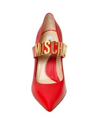 Moschino 100mm Lettering Leather Pumps