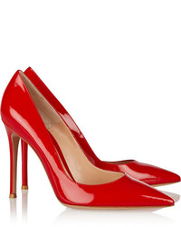 Gianvito Rossi 105 Patent Leather Pumps Red