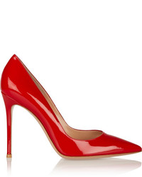 Gianvito Rossi 105 Patent Leather Pumps Red