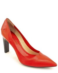 Costume National 1115654 Red Leather Pumps Heels Shoes Eu 385
