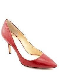 Enzo Angiolini Callme Red Leather Pumps Heels Shoes