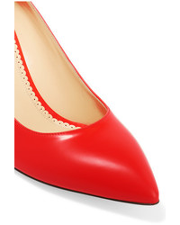 Charlotte Olympia Liz Leather Pumps Red