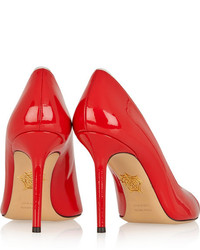 Charlotte Olympia Natalie Pvc Trimmed Patent Leather Pumps