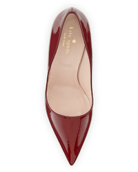 Kate Spade New York Licorice Patent Pointed Toe Pump Red Chestnut