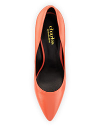 Charles by Charles David Pact Leather Pointed Toe Pump Coral