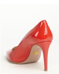 Prada Red Patent Leather Pointed Toe Pumps