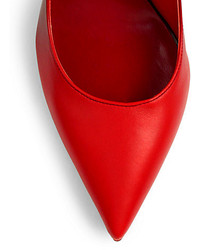 Valentino Rouge Leather Ankle Strap Pumps