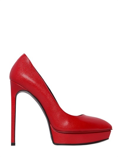 Saint Laurent 130mm Janis Tumbled Leather Pumps, $795 | LUISAVIAROMA ...