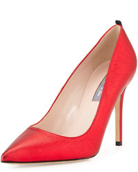 Sarah Jessica Parker Sjp By Fawn Metallic Leather Pump Red