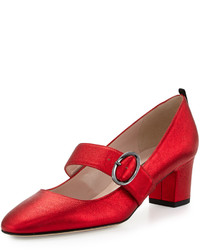 Sarah Jessica Parker Sjp By Tartt Leather Mary Jane Pump Poison Red