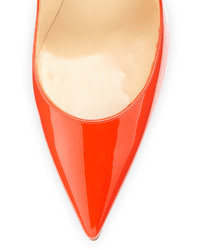 Christian Louboutin So Kate Patent 120mm Red Sole Pump Cappucine