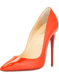 Christian Louboutin So Kate Patent 120mm Red Sole Pump Cappucine