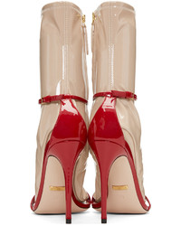 Gucci Red Ilse Naked Sock Sandals