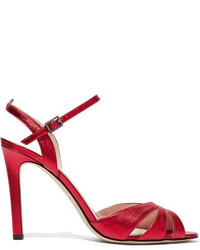 Sarah Jessica Parker Sjp By Westminster Metallic Leather Sandals Red