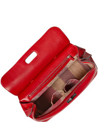 Gucci Bamboo Daily Leather Top Handle Bag Red