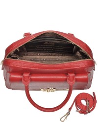 Love Moschino Brick Red Eco Leather Medium Satchel Wshoulder Strap