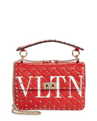 Valentino Garavani Medium Spike It Vltn Logo Leather Shoulder Bag