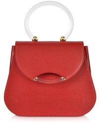Charlotte Olympia Newman Red Leather Satchel Wtransparent Handle