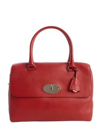 Mulberry Poppy Red Leather Del Ray Top Handle Satchel