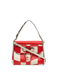 JW Anderson Red Checkerboard Pierce Medium Shoulder Bag