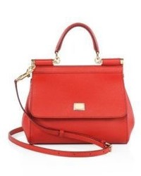 Dolce & Gabbana Small Sicily Leather Top Handle Satchel