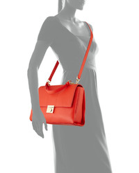 Versace Top Handle Leather Satchel Bag Red